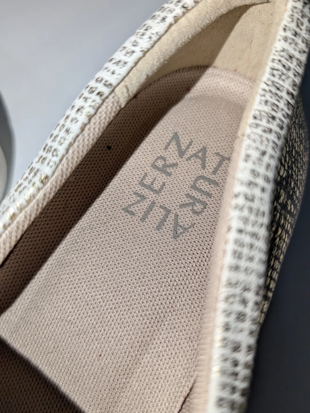 Metallic Textured Slip-On Sneakers - Neutral Metallic